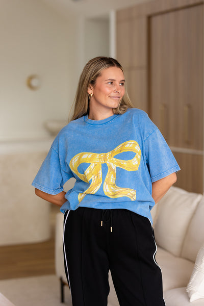 Maku - Big Bowtie Acid wash Oversize T shirt