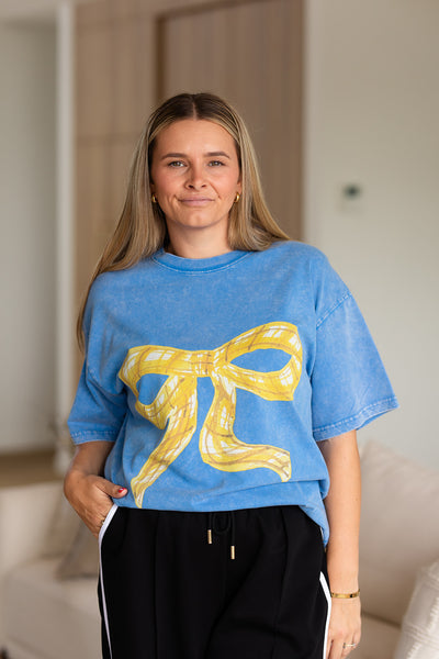 Maku - Big Bowtie Acid wash Oversize T shirt