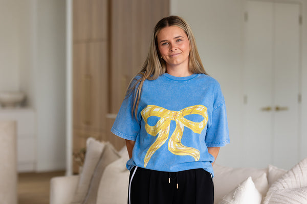 Maku - Big Bowtie Acid wash Oversize T shirt