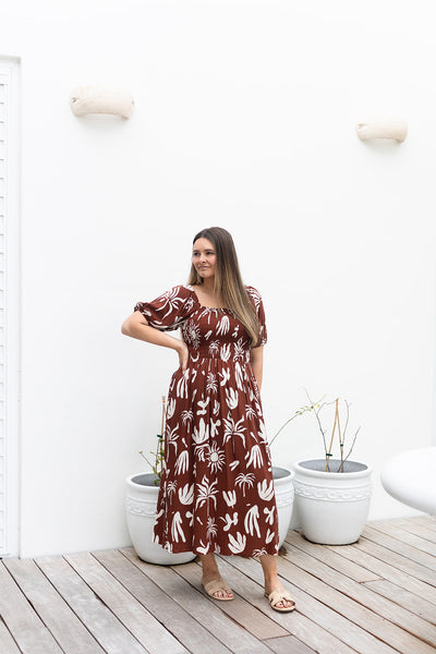 Amalfi Dress - Palm print