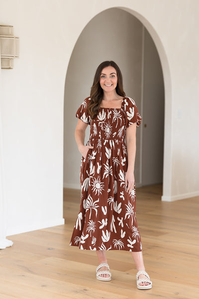 Amalfi Dress - Palm print