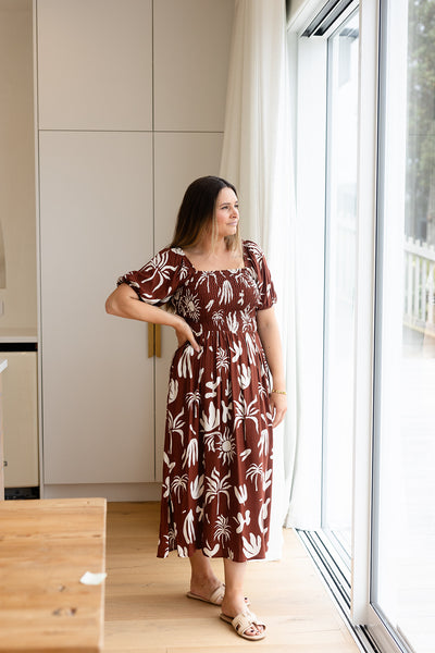 Amalfi Dress - Palm print
