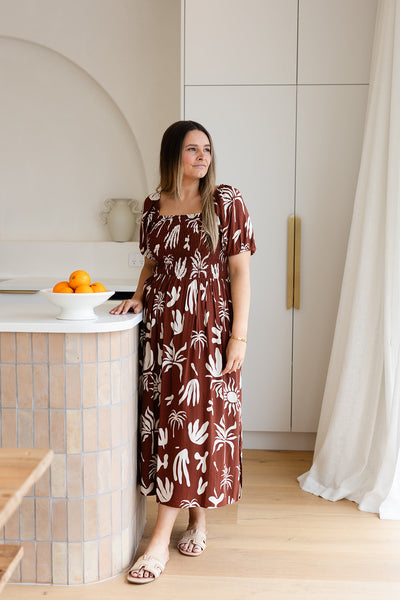 Amalfi Dress - Palm print