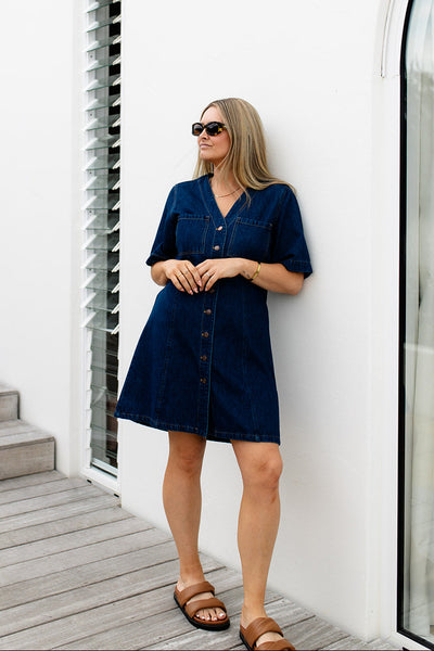 Bowie Dress - Dark Denim