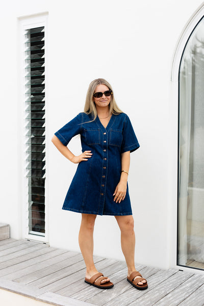 Bowie Dress - Dark Denim