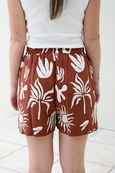 Maya Shorts - Palm Print
