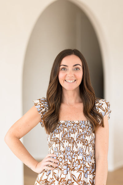 Ellis Dress - Cornflower flowers