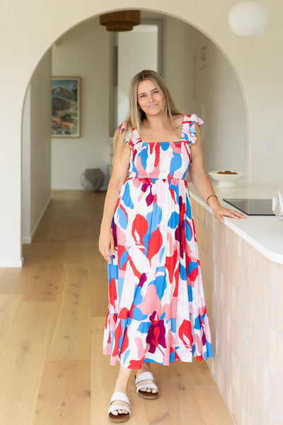 Ellis Dress - Tropicana Red