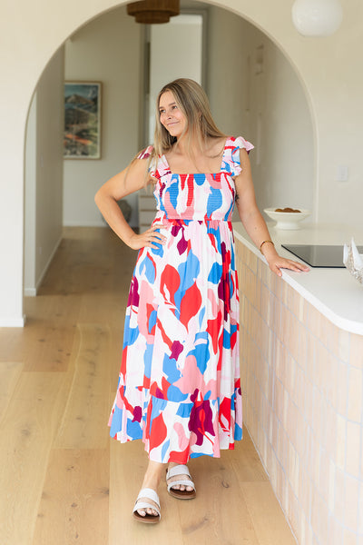 Ellis Dress - Tropicana Red