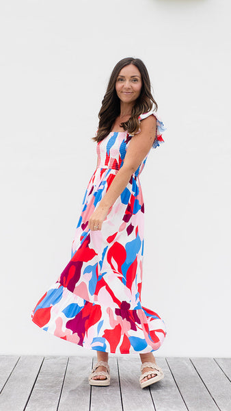 Ellis Dress - Tropicana Red