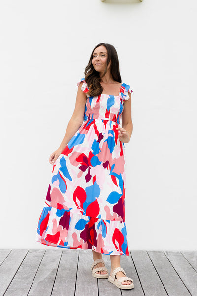 Ellis Dress - Tropicana Red