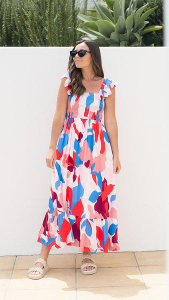 Ellis Dress - Tropicana Red