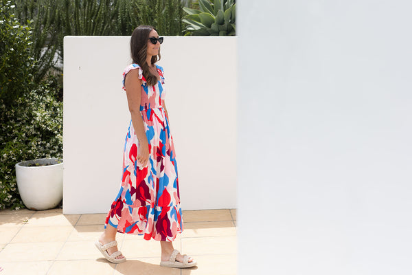 Ellis Dress - Tropicana Red