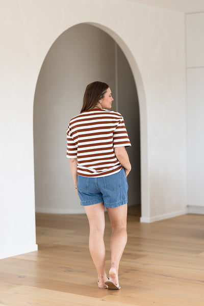Indie Striped tee - Brown
