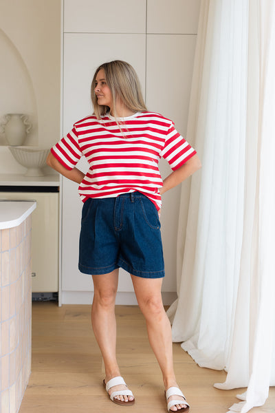 Indie Striped tee - Red