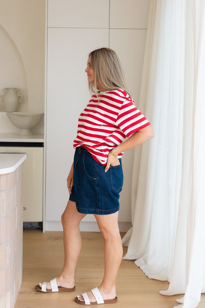 Indie Striped tee - Red