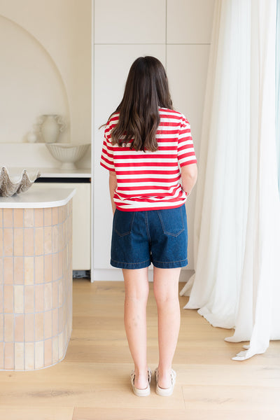 Indie Striped tee - Red