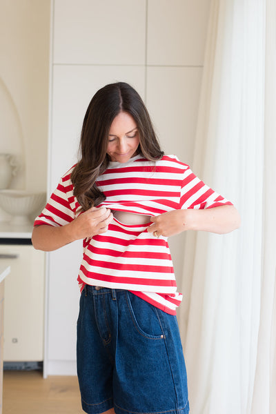 Indie Striped tee - Red