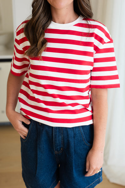 Indie Striped tee - Red