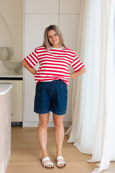 Indie Striped tee - Red