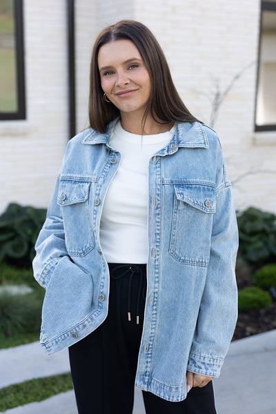 Juno Denim Shacket - Blue