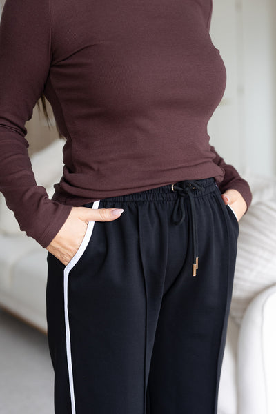 Lola rib long sleeve top - Brown