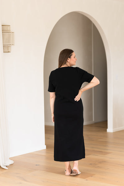 Millie Ribbed Dress - Black