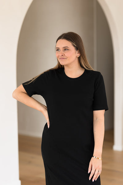 Millie Ribbed Dress - Black