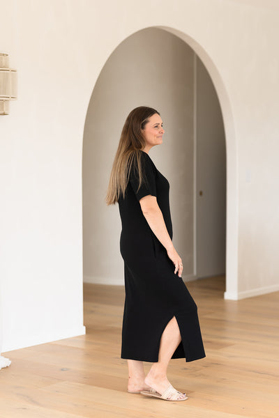 Millie Ribbed Dress - Black
