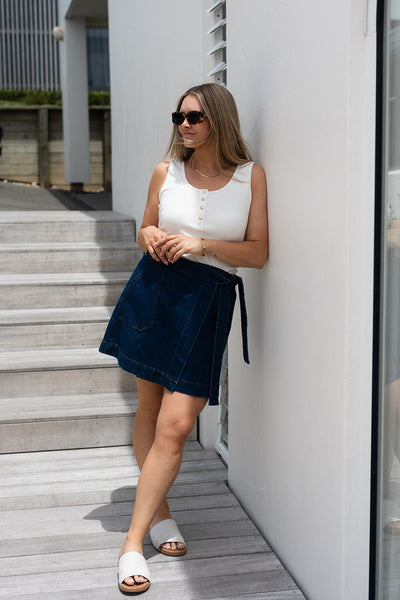 Olivia Denim Skirt - Dark Denim