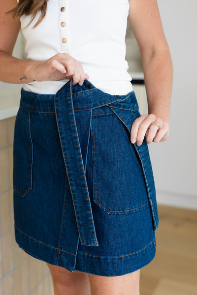 Olivia Denim Skirt - Dark Denim