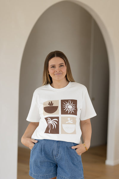 Palm printed tee
