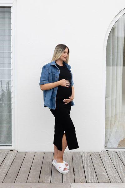 Millie Ribbed Dress - Black