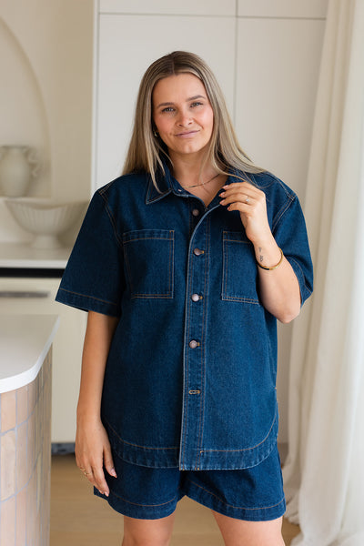 Sara Denim Shirt -Dark Denim