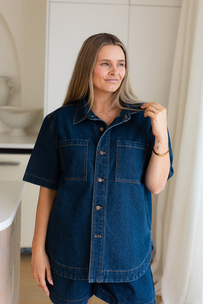 Sara Denim Shirt -Dark Denim