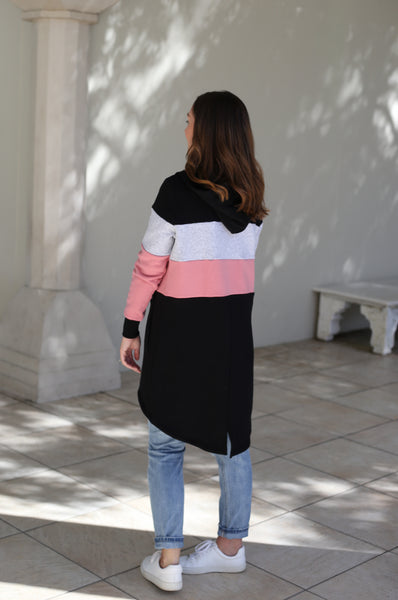 Ava Hooded Jacket - Pink Stripe