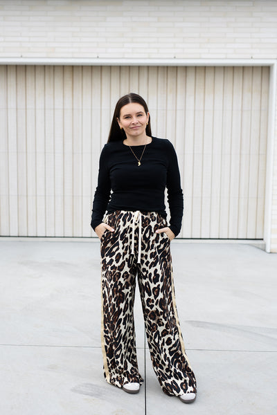 Lola rib long sleeve top - Black